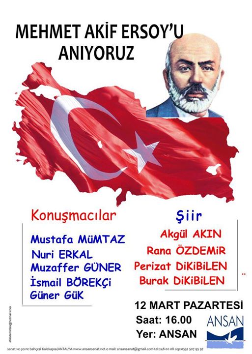 Mehmet Akif Ersoy Anma Günü Konuşması Metni ANSAN 12 Mart 2012